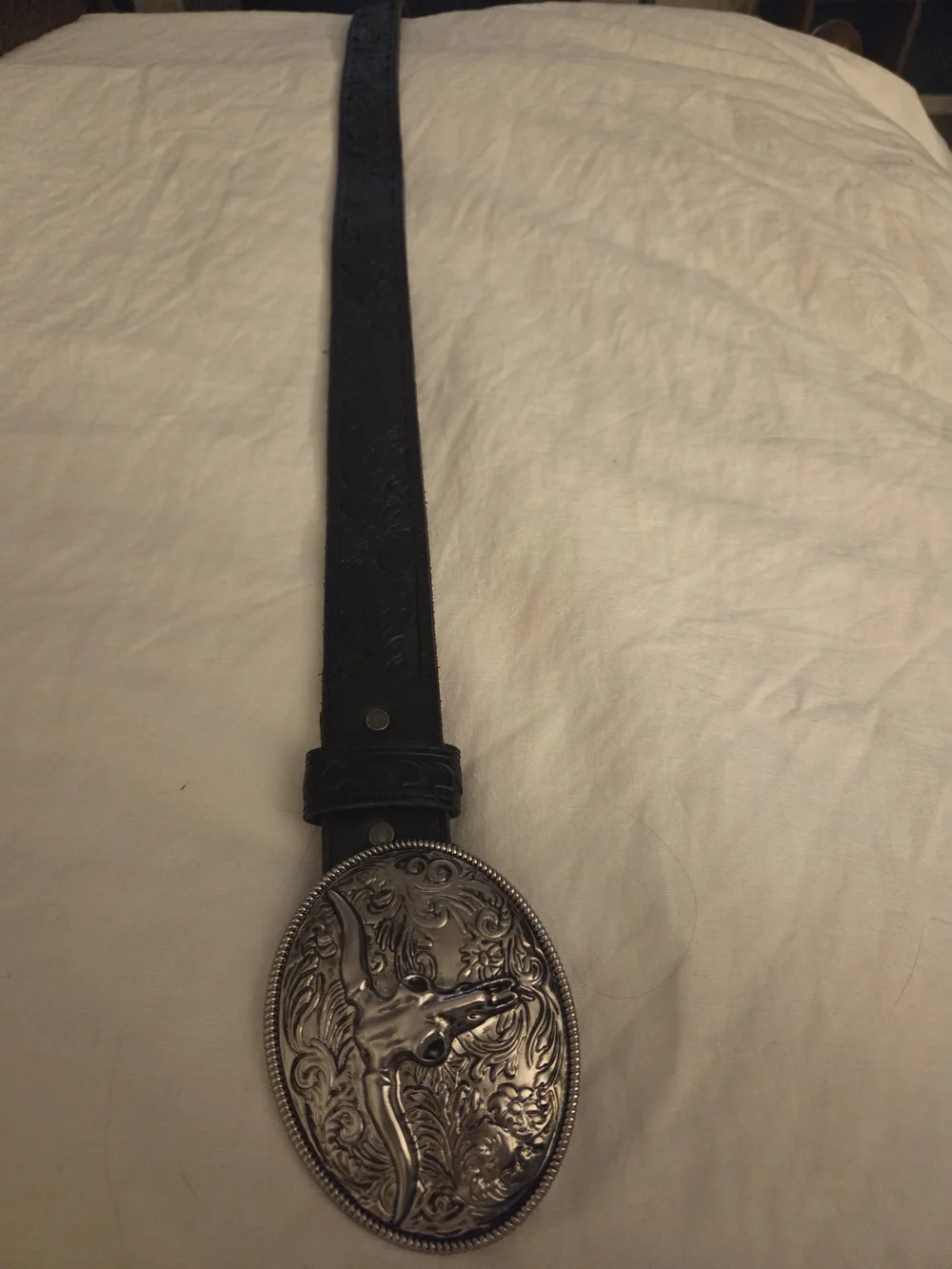 Idyllwind Silver Longhorn Floral Embossed Belt Buckle